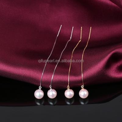 China FASHIONABLE 14K Yellow Gold Natrual Jewelry White Freshwater Stud Earring for sale