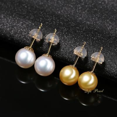 China Akoya Pearl Real Seawater Fine Jewellry Earring 18K Solid Gold CLASSIC Elegant Earring for sale