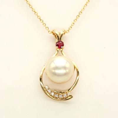 China CLASSIC 10-10.5mm round pearl jewelry maker 14k gold freshwater diamond jewelry for sale