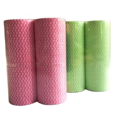 China Viable Colorful Low Price Cloth Nonwoven Fabric Roll Disposable Universal Magic Cleaning Cloth for sale