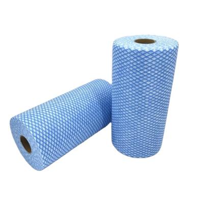 China Viable Disposable Perforated Viscous Polyester Spunlace Fabric Oil Absorbent Nonwoven Kitchen Cleaning Wipes Dish Cleaning Cloth for sale