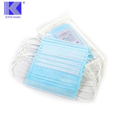 China Adult Sterilized Medical Surgical Mask 3ply Disposable Face Mask Non Woven 3 Ply for sale