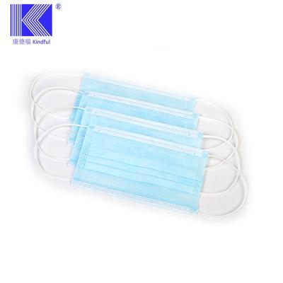 China Nonwoven Disposable Face Shield Surgical Face Mask Earloop Skin-Friendly 3-Layer Medical Custom Face Mask Adult for sale