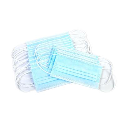 China Wholesale 3 ply adult blue custom nonwoven earloop face mask 3 ply nonwoven surgical mask fabric with 98% BFE metblown fabric for sale