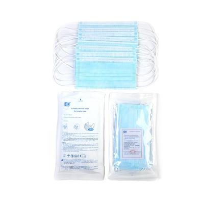 China 2020 Factory Adult Custom 3 Ply Disposable Earloop Blue Surgical Face Mask With EN14683 Type IIR for sale