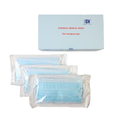 China Adult Disposable Medical Sterile Mask Dustproof 3 Ply Face Mask Surgical Mask With Earloop for sale