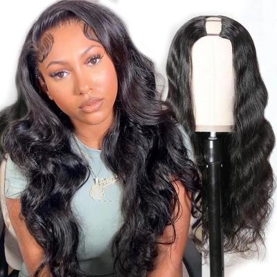 China 150% 180% Density Virgin Brazilian No Lace U Part Wig Human Hair For Black Women 100% Wholesale Raw Indian Human Hairral Hair for sale