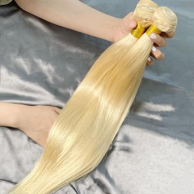 China 100% Unprocessed Virgin Hair Cuticle Aligned 613 Blonde Straight Human Virgin Hair Raw Indian Hair Bundles Bone With Closure for sale