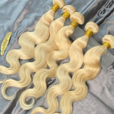 China 100% Honey Blonde Virgin Human Hair Extension Lace Front Human Hair Wigs Blonde 613 Full Frontal Wig Bundles With Closure Headband for sale