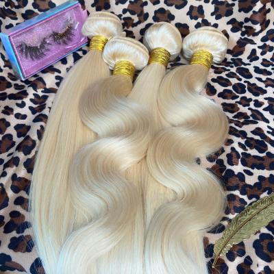 China Hot Raw Russian European Natural Human Hair Extensions 100% Virgin Hair Wholesale 100% Virgin Hair 613 Blonde for sale