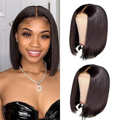 China Bob Wigs Short Straight 8inch Lead Cut Human Hair HD Lace Front Bundles Wigs With 13x6 Lace Headbands For Black Women for sale