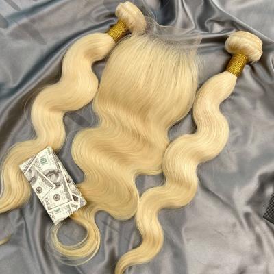 China Transparent Natural Virgin Human Hair Lace Headbands Pieces Body Wave 613 Hair Bundles With Headband And HD Lace Closures for sale