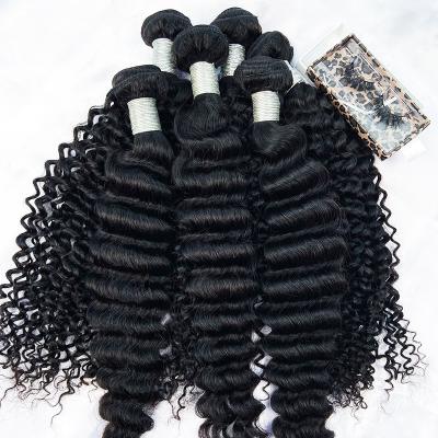 China Top Quality 100% Brazilian Virgin Hair Bundles 4x4 13x6 Deep Wave Wig 180% Density Wig With Lace Front Natural Black Hair Hair Products for sale