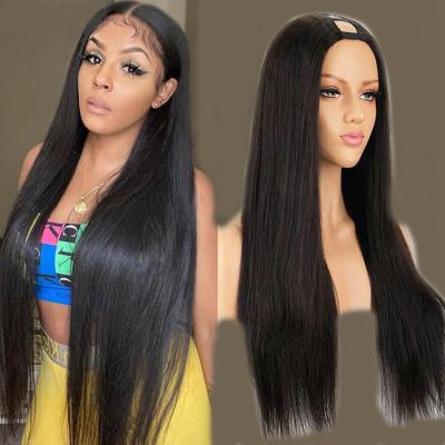 China Brazilian Natural Human Hair U Part Wig U Part Half Wigs For Black Woman Cheap Glueless 150% Density Remy Wigs for sale