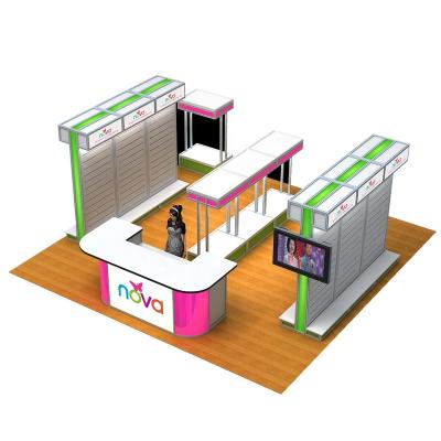 China iland Lightweight Aluminum 6x6 Exhibition Booth Three Side Open Booth , Modular Exhibition Stand Up System Booth For Trade Show for sale