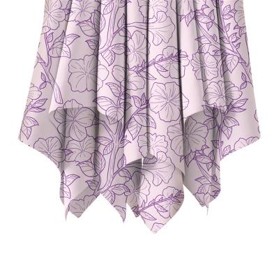 China Customized Purple 100% Polyester Stretched Dress Anti-Static Knitted Printing Fabric for sale