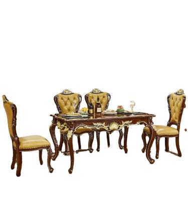 China (Other) Chinese European and American Adjustable Solid Wood Luxury High End Cutout Marble Dining Table for sale