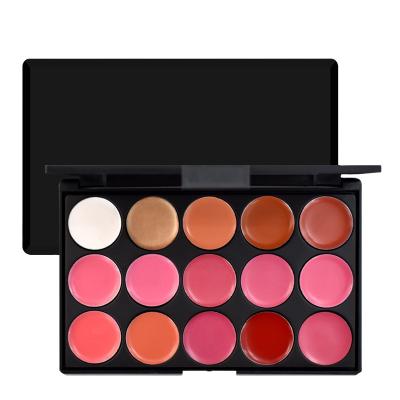 China Sunscreen 15 Colors Moisture Type Long Lasting Makeup Lip Glaze Polish Shinny Plumper Lip Gloss Palette for sale