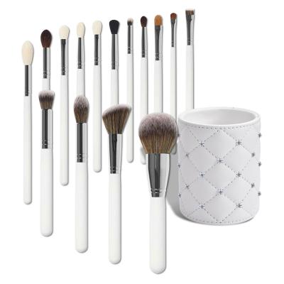 China high quality luxury custom made set skin-friendly Logo Wholesale Cruelty Free Professional Rose White Metal Makeup Brushes for sale