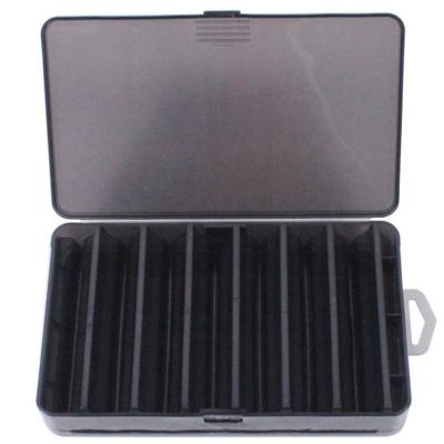 China Plastic In Stock Double Sided Black And White 14 Grids Medium Fishing Tackle Box Fish Bait Shrimp Lure Box for sale