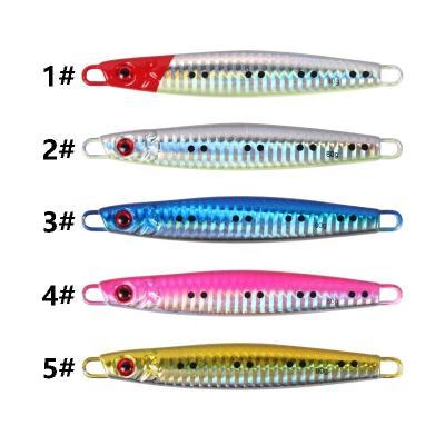 China Vivid Swimming Action OEM/ODM Cast Long Sea Five-color Iron Plate Lead 40g-200g Deep Fish Bait Lure Jig Metal For Fishing Hard Lure For Fish sea ​​water for sale