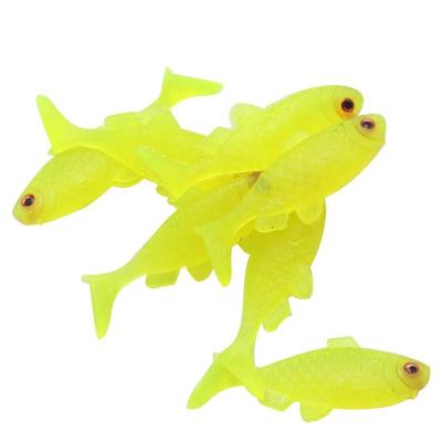 China PVC OEM And On Stock Fluorescent Yellow Crucian Carp Bait T-tail 2g 4.6cm PVC Material Soft Fishing Lures Bait for sale