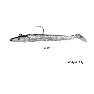 China Soft Groundbait 11cm 19g Paddle Tail Jig Lead Head Hook Fishing Lure Pack Lead For Fishing Soft Groundbait For Freshwater Fishing for sale