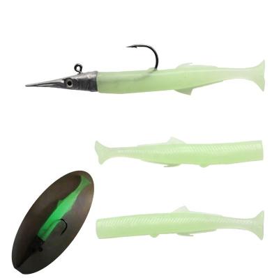 China PVC+lead Overall Fish Saltwater Spray Long Head Soft Quick Lead Knife Bait Set With Lead Fish For Saltwater Fish Boat Fishing for sale