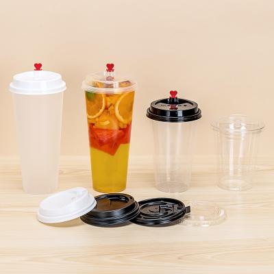 China Wholesale custom logo 700ML disposable transparent cups biodegradable PLA plastic cups for juice for sale