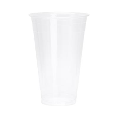 China Disposable custom logo boba milktea cups bubble tea cup disposable PLA plastic cup with lid for sale