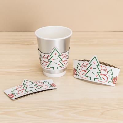 China Disposable Wholesales Cheap Hot Paper Cup Sleeve Custom Paper Coffee Cup Sleeve for sale