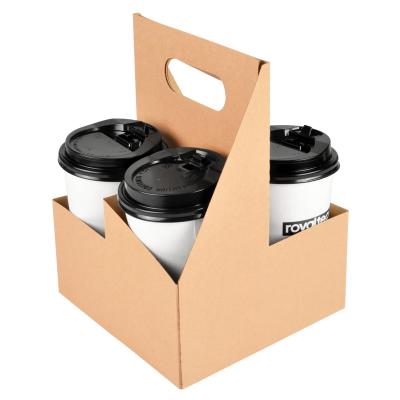 China Takeaway Corrugated Portable Cup Holder Coffee Wrapping Paper Coffee Wrapper Disposable Paper Cup Holder Disposable Catering for sale