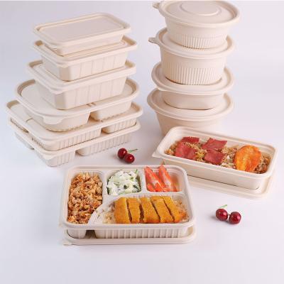 China Custom Eco Friendly Compostable Lunch Box Custom Biodegradable Cornstarch Take Away Party Biodegradable Disposable Tableware Set for sale