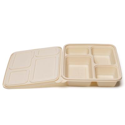 China Disposable Lunch Box Bento Degradable Biodegradable Food Packing Cornstarch 1 2 3 Compartment Cornstarch Bowl for sale