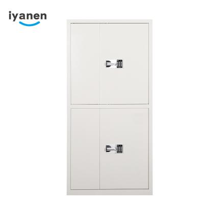 China Commercial Furniture Iyanen Adjustable Shelf High Security White Locks 5 Fingerprint Door Lock Master Steel File Cabinet for sale