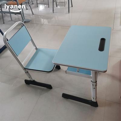 China Morden customized school classroom furniture cheap adjustable height simple steel student desk and chair for sale