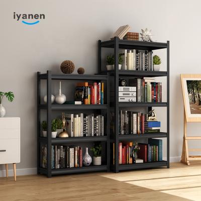 China Black Light Duty Bearing Space Saving Steel Furniture Sustainable Display Stand Metal 5 Layers Shelf Rack for sale