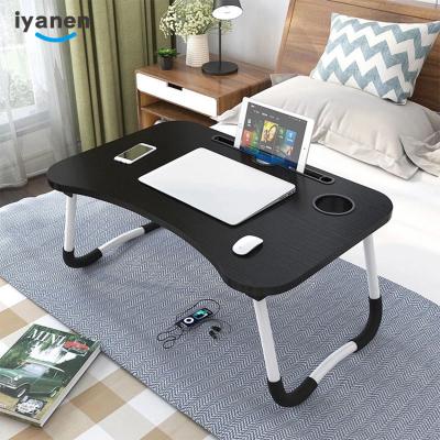 China IYANEN Adjustable Space Saving Bed Tray Laptop Stand Folding Laptop Table Bedrom Computer Desk for sale