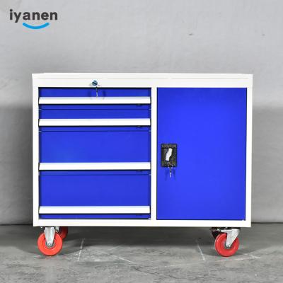 China High Quality Cheap Price Customized Attractive Modern 1Door 4 Drawer Garage Workshop Storage Movable Steel Tool Cabinet for sale