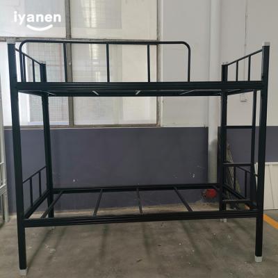 China IYANEN Small Pack Metal Double Deck Modern Wholesale Modern Staff Apartment Steel Bunk Bed for sale