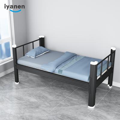 China High Quality Heavy Duty Metal Dormitory School Hotel Furniture Bunk Bed Bedroom YN-B07 Steel Single Bed Black for sale