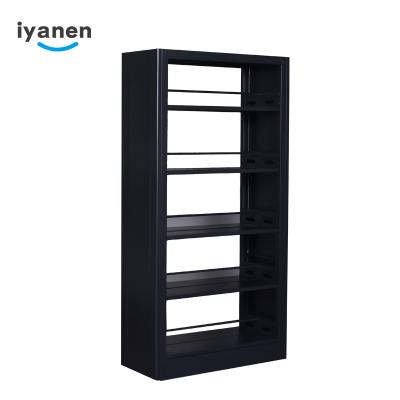 China Modern Attractive Wholesale Double Side School Used Book Storage Display Metal Book Shelves for sale