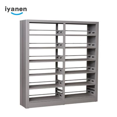 China Durable Book Shelves Gray White Color Powder Steel Metal Furniture Modern Office School Library Bookcases with Dividers for sale