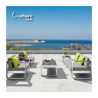 China LeisureTouch Modern Aluminum Frame Patio Garden Outdoor Furniture Sofa Set for sale