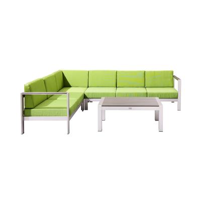 China Modern Outdoor Water Repellency Fabric Cushion Aluminum Modern Sectional Sofa for sale