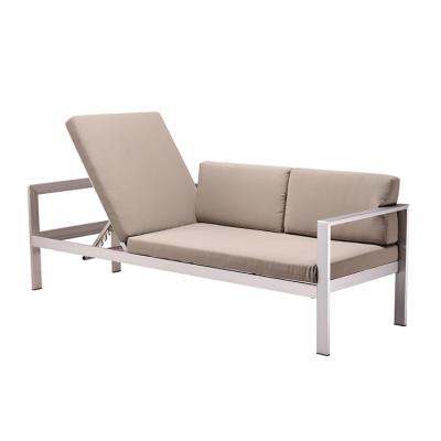 China Modern Modern Patio Furniture Armrest Aluminum Frame Outdoor Leisure Lounge Garden Sofa for sale