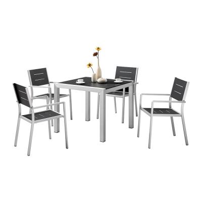 China Outdoor Industrial Patio Furniture 4 Seater Dining Table And Chair Set for sale