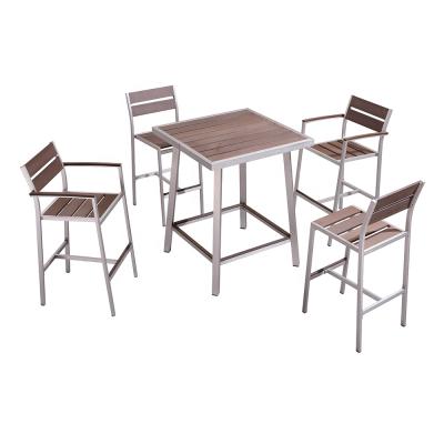 China Modern Aluminum High Seat Bistro Chair And Table Outdoor Bar Bar Set for sale