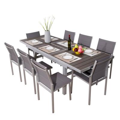 China Extendable Metal Furniture Multifunctional Restaurant Aluminum Outdoor Dining Set For Hotel for sale