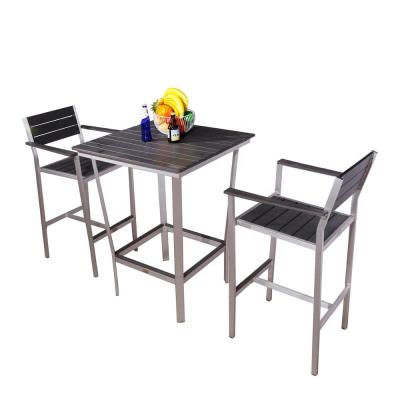 China Modern Furniture Set Modern Furniture Four Seater Car Metal High Patio Bar Aluminum Plastic Wood Table for sale